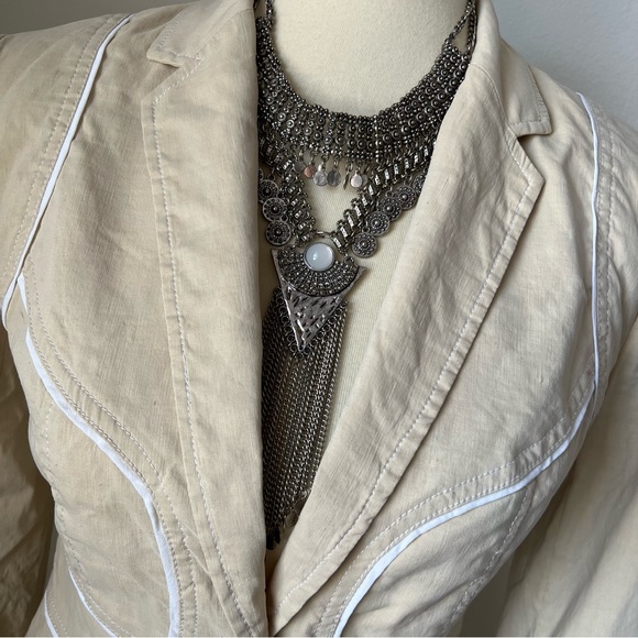 Bebe Linen Sandshell Blazer - Picture 7 of 9